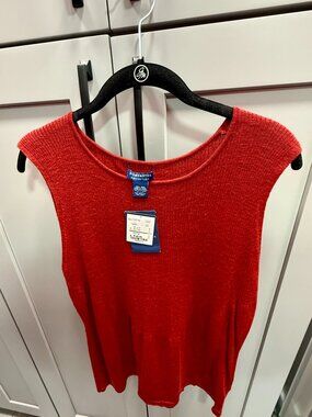 NWT Doncaster Collection 100% Wool Sleeveless Sweater Top Red 1W $275